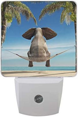 Elephant Sitting Hammock Automatic LED Night Light Dusk to Dawn LED Senor Lighting,Plug in Night Lamb for Adults Bedroom Baby,Kids,Children's Room,Nurseries,Stair,Hallway