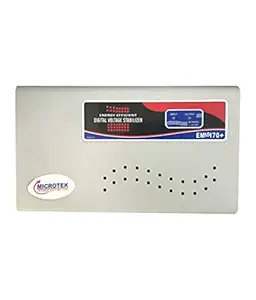 Microtek EM5170+ Automatic Voltage Stabilizer for AC up to 2 ton (170V-270V), Metallic Grey ? LED Display, Wall Mounted