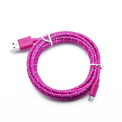 Huihong USB-Kabel Smartphone Ladekabel HanHuihong USB-Kabel Smartphone Ladekabel Hanf Seil Mikro-USB-LadegeräT Sync Datenkabel Schnur FüR Smartphone FüR Samsung, Sony, Moto, Htc, Nokia, Etc Von Huihong (1-3m) (1m, Pink)