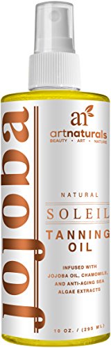 ArtNaturals Tanning Oil and Accelerator Spray - (8 Fl Oz / 236ml) - Moisturizing and Protective Benefits - Made and Infused with Natural Ingredients - Coconut, Safflower, Avocado and Jojoba Oil