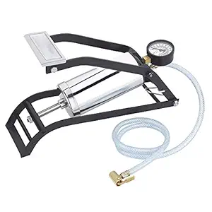 RUMPES High Pressure Foot Pump, Bike Motorbike Inflation Pump with Pressure Gauge, Foot Pedal Inflator Single Barrel Cylinder Air Pump Inflation Pump for Personal Use (Foot Pump)