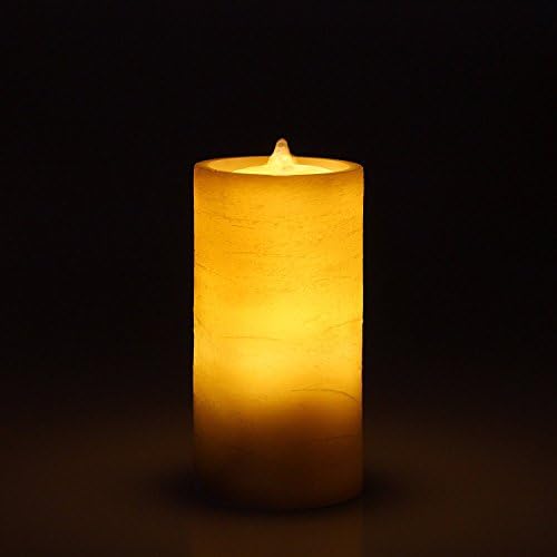The Dancing Water LED Flameless Candle Light and Tabletop Water Fountain, Premium Décor, Real Wax, Amber Orange