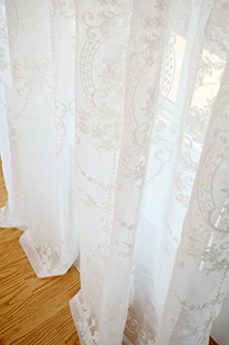GWELL Elegant Supersanft Weiß Transparent Voile Vorhang Gardine Schal mit Ösen TOP QUALITÄT 1er-Pack 140*245cm - 4