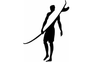 JAPANSAI Autocollant Surf Camper van van fourgonnette 4 x 4 Noir Dessin de planche de surf homme pour voiture moto Dimensions : 15,2 x 11,5 cm | Pour les surfeurs et les surfeurs | Décorations de camping-car