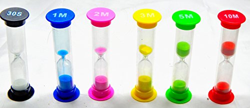 Sanduhren Set bestehend aus 6 bunten Eieruhren 30 Sekunden 1 Minute 2 Minuten 3 Minuten 5 Minuten und 10 Minuten - 2