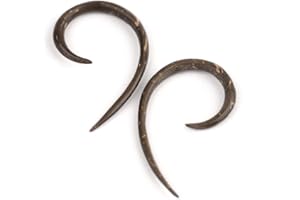 81stgeneration Orecchini a Spirale in Legno da 3 Mm, Calibro 10 | Orecchini a Forma di Talon Fatti a Mano con Vortice Semplice | Indicatori Tribali per Uomo | Orecchini a Cerchio in Legno da Donna