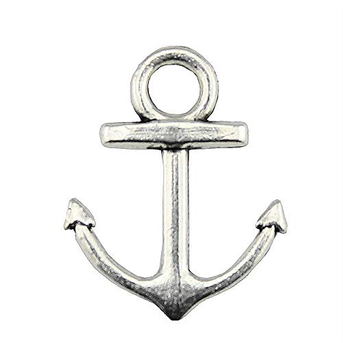 NEWME 80 unids 19x15mm ancla colgante de los encantos para la fabricación de joyas de bricolaje Fabricación al por mayor hecha a mano collar de la pulsera llavero accesorios del bolso