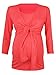 Happy Mama. Women's Maternity Nursing 2in1 Top Shirt Stretch 3/4 Sleeve. 619p (Coral, UK 12)