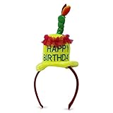 HC-Handel 911729 Haarreifen Tiara "Happy Birthday" Geburtstag Zylinder mit Kerze 30 cm