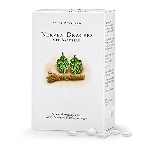 Preisvergleich Produktbild Sanct Bernhard Nerven-Dragees mit Baldrian, Hopfenzapfentrockenextrakt 200 Dragees
