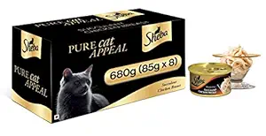 Sheba (Premium Cat Food) Succulent Chicken Breast in Gravy, 680 g (85 g X 8 Cans)