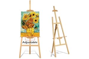 SIKY Artist Wooden Easel - Professional Studio A-Frame Easel Stand - Adjustable Height Foldable Floor Standing Tripod Easel for Painting, Sketching, Art & Craft Display Holder - Easy to Assemble (1500mm)