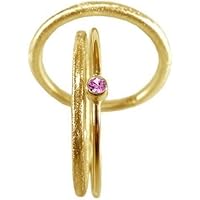 Trauringe aus Gold mit pink Turmalin, drei Ringe im Set, klassische Eheringe Brillant, Beisteckring, Verlobungsring - handgearbeitet by SILVERLOUNGE
