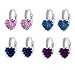 Price comparison product image XKUAJIE Heart Earrings Women's Sterling Silver Ear Hoop Earrings Ear Stud (Blue-01)