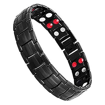 Jeracol Magnetic Bracelets For Men Double Strength Magnets Therapy Wristband For Arthritis And Carpal Pain Relief Magnetic Therapy Bracelets With Free Links Removal Tool& Gift Box.