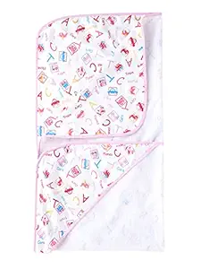 baby wish Baby Hooded Towels for New Born Winter Towel for Boys and Girls Kids Towels Set Perfect for Infants Kids Towel Bathrobe (Alphabet Pink, Pack-1)