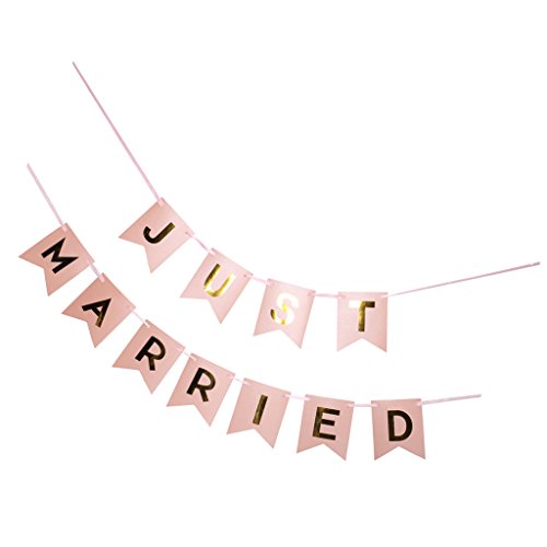 MagiDeal Schöne Wimpel Girlande ''JUST MARRIED'' Bunting Wimpelkette Wimpeln für Party