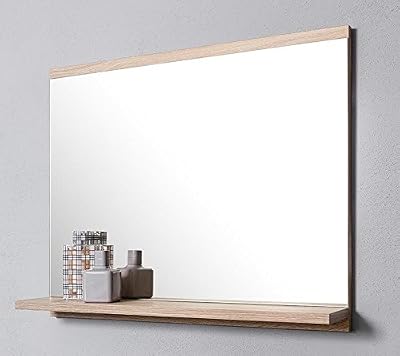 DOMTECH Miroir de Salle de Bain avec étagère en chêne Sonoma