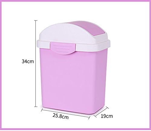 Trash can,Plastic waste bins Rectangle Rocker cover Living room Restroom-A