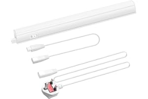 ENUOTEK Under Kitchen Cabinet Lighting, 4W T5 Under Cupboard Light Tube LED Neutral White 4000K, Kitchen Light Under Cabinet LED Length 313MM with British Power Plug Replace T5 Fluorescent, 1 Lamp