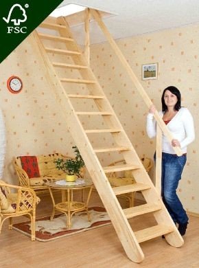 Preisvergleich Produktbild Oman Raumspartreppe Gerade 70 x 300 Holz