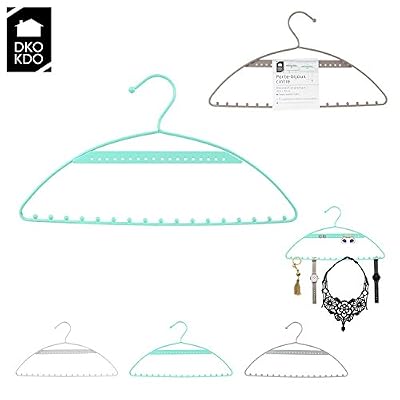 THE HOME DECO FACTORY Présentoir Porte Bijoux collier Cintre BLANC TAUPE VERT couleur aléatoire 17 support collier 18 trous