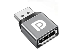 QIANRENON Adaptateur de connecteur DisplayPort 8K DP Convertisseur DP1.4 mâle vers HD Femelle 32Gbps 8k@60hz 4k@120hz, pour Ordinateur Portable, moniteurs HD, Home cinéma