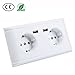 Produktbild Schutzkontakt-Steckdose Doppel Steckdose Mit Standard 2×USB Für Android - Smartphones Und Das Ipad, Iphone Intelligente Geräte Aufladen.(USB 5V/2.4 A)