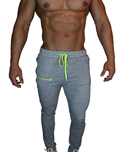Jed North Hombre Jogger de Slim Fit Tight Entrenamiento Sweat Pants, Hombre, Color Light Rhino Gray, tamaño Medium