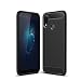 Produktbild König Design Handy-Hülle geeignet für Huawei P20 Lite Bumper Case Hülle aus TPU Silikon | Sturzsichere Back-Cover Handyhülle in Schwarz | Im Carbon Look