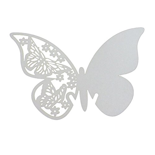 OUNONA 100 Stück Schimmer 3D Schmetterling Platzkarten Tischkarten Namenskarten Glasanhänger Cup-Karten Wandtattoo Wandsticker Lesezeichen für Weinglas Champagnerglas Hochzeit Gast geschenk Party Haus Deco - 3