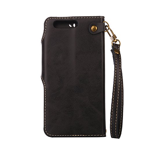 Huawei P10 HÃ¼lle,Huawei P10 SchutzhÃ¼lle, Alfort Retro Design Dual Use Flip HÃ¼lle Cover Schale Book Type PU Leder + PC HÃ¼lle Innere Magnetverschluss Flip Case Wallet Case fÃ¼r Huawei P10 5.1