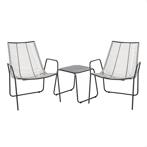 Alfresia Cosmopolitan Square Steel & Poly-Weave Bistro Set