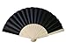 Price comparison product image Black Wooden/Fabric Hand Fan