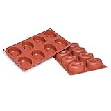Molde de silicona 10 savarines ovalados grandes. Molde de repostería y pastelería para hacer cupcakes, muffins, bizcochos, galletas, magdalenas, tartas, tartaletas, mousse, chocolate, gelatina, cubitos de hielo, jabones y velas.