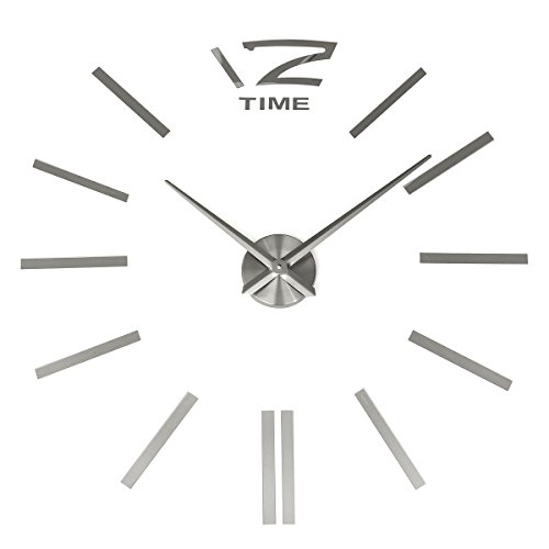 MECO 3D Wanduhr DIY Design Wohnuhr Nummer Ziffer Uhr Wandaufkleber Wandtattoo Deko