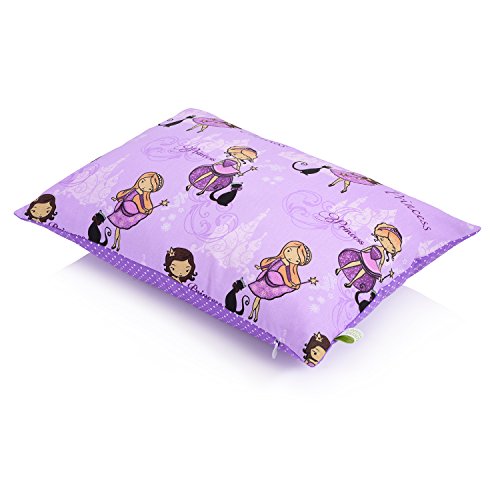 La Petite Unique 35 x 25 cm Kinderkopfkissen MIT FÜLLUNG waschbares Babykissen 100 % Ökotex zertifiziert Motiv: Prinzessin Lila - 3
