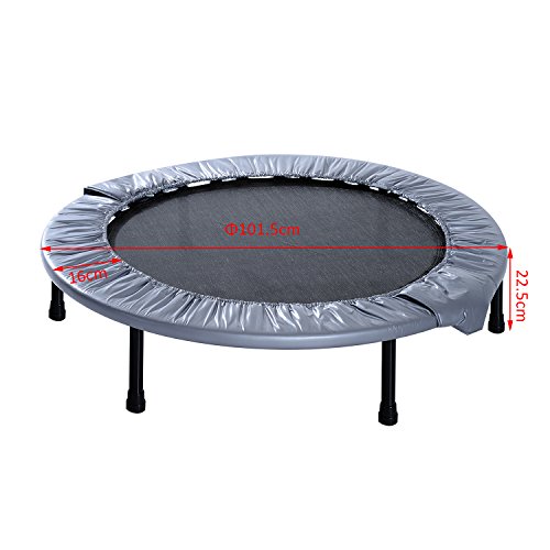 Homcom® Trampolin Minitrampolin Kindertrampolin Gartentrampolin Fitness, Stahl+PVC, Grau/Blau