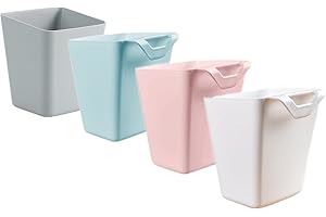 RIKYO Paquete de 4 soportes para colgar tazas,accesorios para carrito de ruedas,10,75 x 10,9 cm,contenedores para colgar cubos,soporte para lápices de maquillaje, contenedor de cocina colgante(4 colores)
