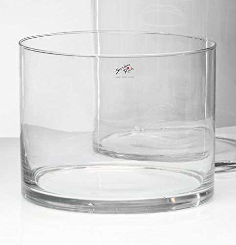 2x Glasvase Vase Glas Blumenvase Tischvase Zylinder 20 cm