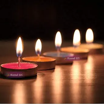 Kenvi US Tea Light Wax Candles Diya, Unscented, Home Decorations Candles for Christmas, Diwali Gift Home Wedding Festivals Anniversary All Purpose Make in India Gift Pack of 100 Multi || WE345