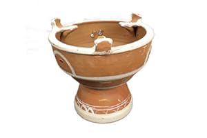 ARTIGIANATO VULCANO Braciere berbero per tajine in Terracotta Naturale Realizzato a Mano