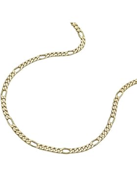 ASS 333 Gold Damen Kinder Figarokette Figaro Kette 40 cm 1,1 mm, diamantiert