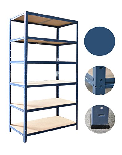 Steckregal 200x70x50 cm blau 6 x 175 kg Böden Regal Schwerlastregal Kellerregal Lagerregal Metallregal Regalsysteme