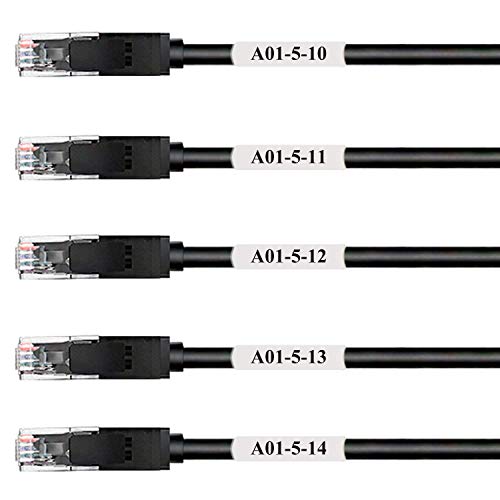 MR-Label Etichette per cavi avvolgenti autolaminanti bianche - per l'identificazione del marcatore filo - Resistente alle intemperie e agli strappi - solo per stampante laser - 280 etichette