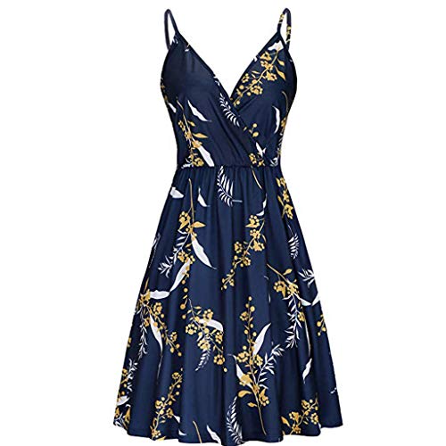 Daysing Robe Robes Vintage, TrapèZe ImpriméE DéContractéE à Manches Courtes pour Femmes Nouvelle Robe Sexy Fille FrançAise D'éTé Sangle RéTro