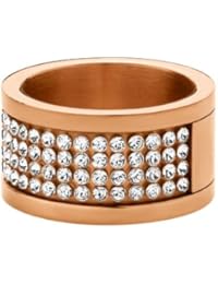 Dyrberg/Kern - Anillo de acero inoxidable con cristal de swarovski, talla 14 (17,2 mm)