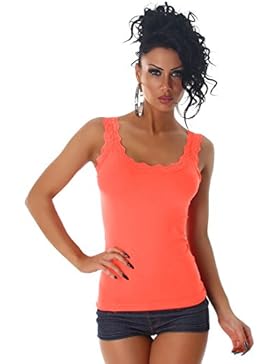 P.F. Damen Top mit Spitze an Dekolletè und Rücken