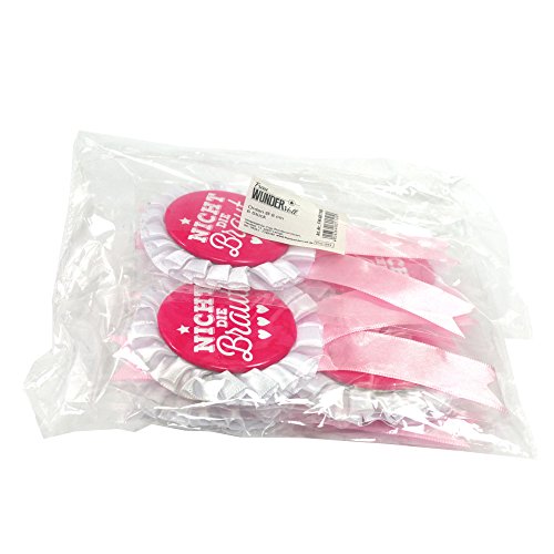 6 Frau Wundervoll JGA Orden – pink, Nicht die Braut Ø 8 cm – Junggesellinnenabschied / Hen Party / Anstecker / JGA Button - 5