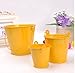Produktbild QYL 3Er Shabby Chic Mini Eimer Blume Metall Vasen Dekorative Rustikale Kleine Eisen Eimer,Yellow